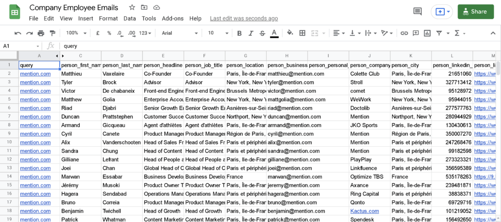 GrowMeOrganic Growth Hack: Turn the list of Companies' names into Emails! 1 Extract emails from Linkedin