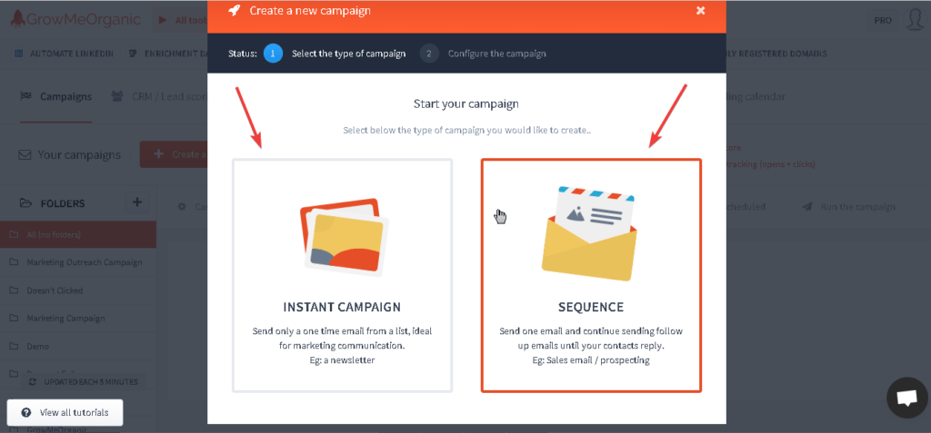 Choose your email campaign