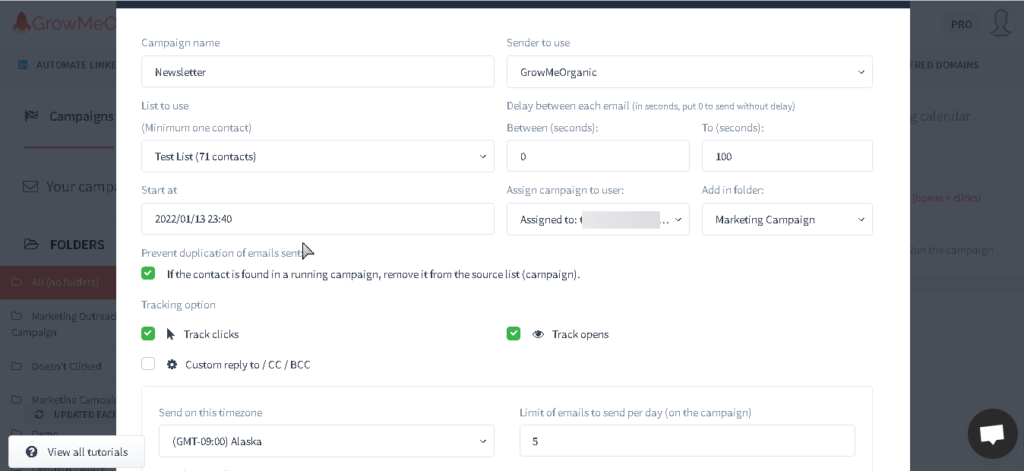 Configure the details