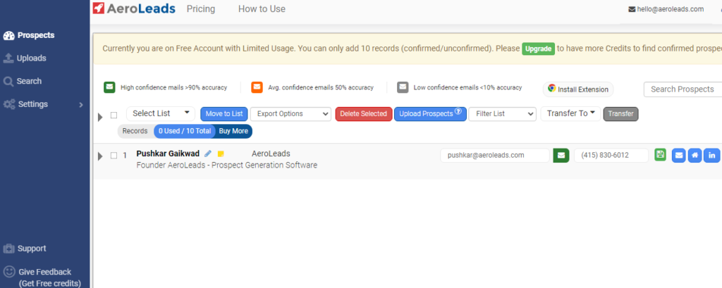 Top 30 LinkedIn Email Finder in 2023 (Detailed Comparison) 46 Top 30 LinkedIn Email Finder in 2023 (11. aeroleads)