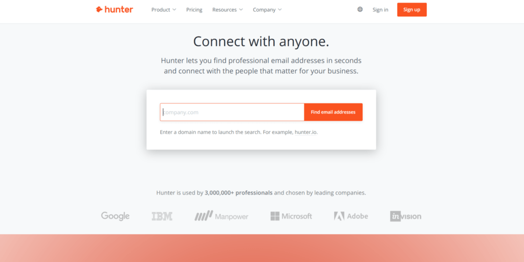 Best Lusha Alternatives:- Hunter.io