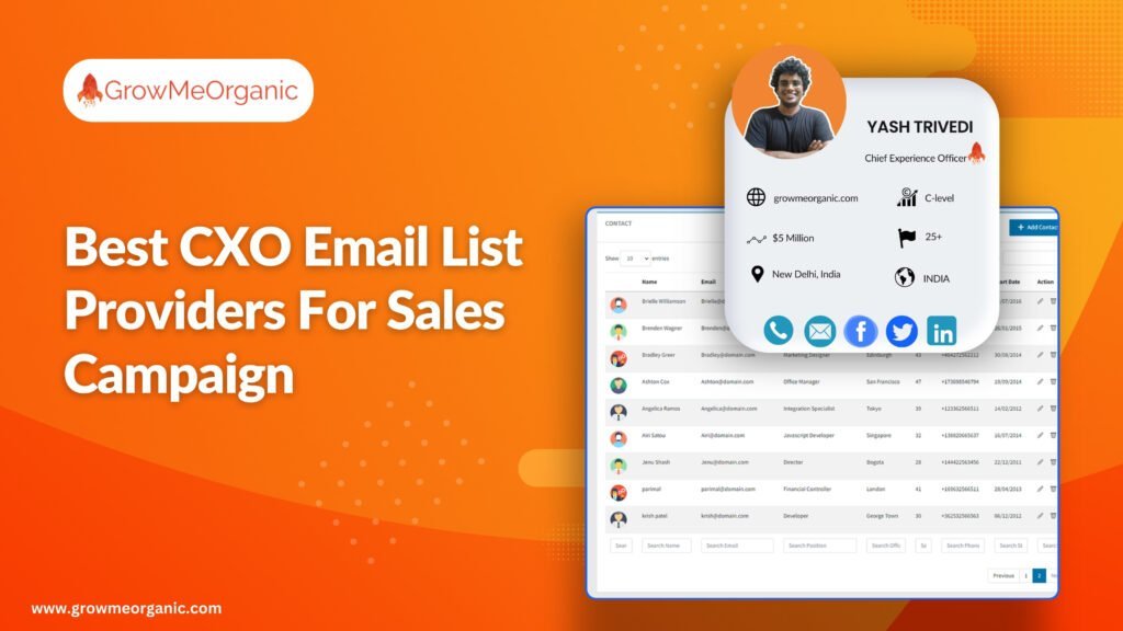 9+Best CXO Email List Provider [Free+Paid] | GrowMeOrganic