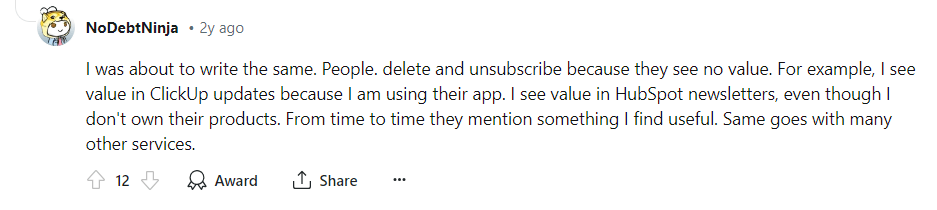 unsubscribe rate email marketing