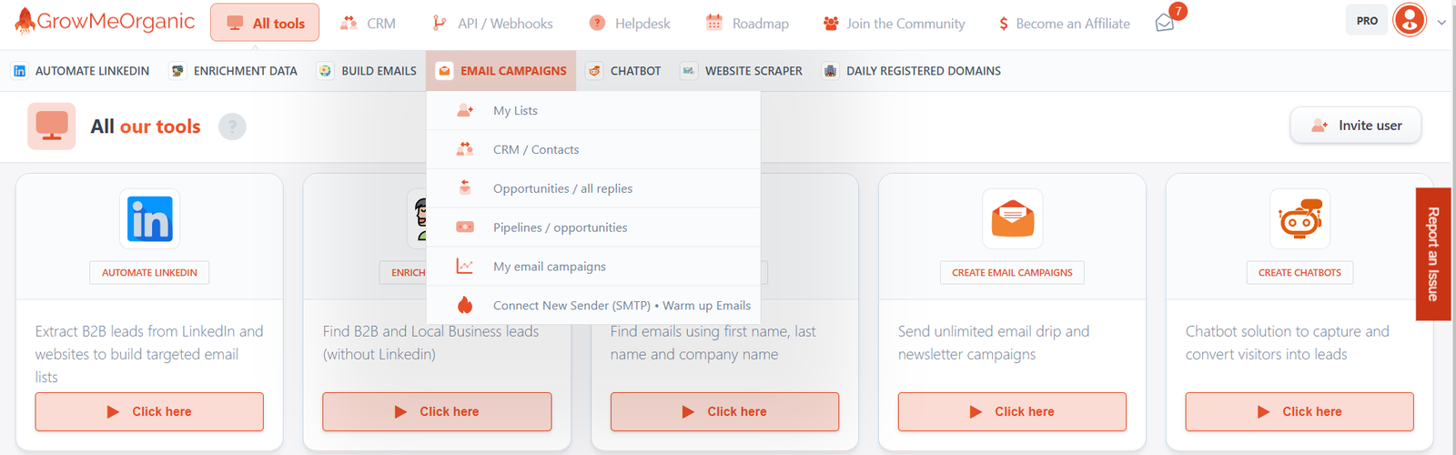 "Email Campaigns" dialog box