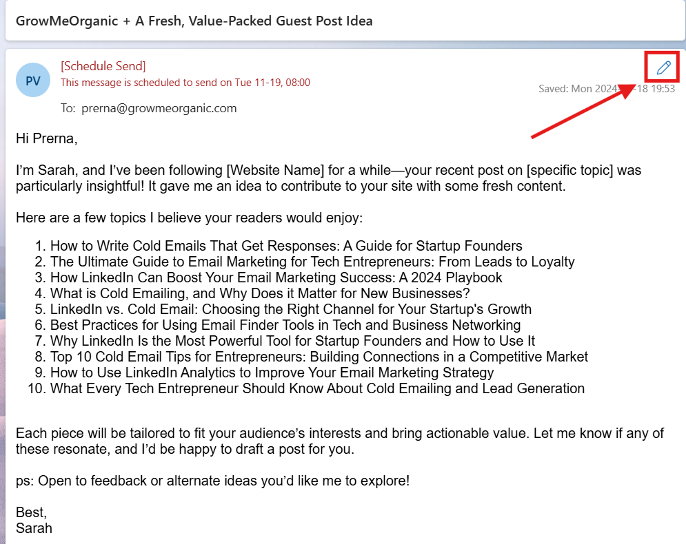 how do i schedule an email in outlook