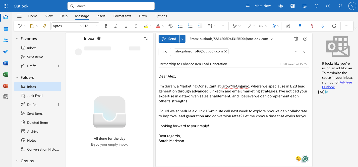 how to auto schedule email in outlook
