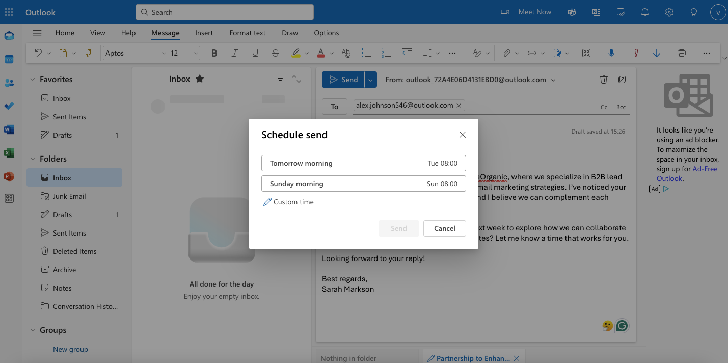 how to create a recurring email in outlook