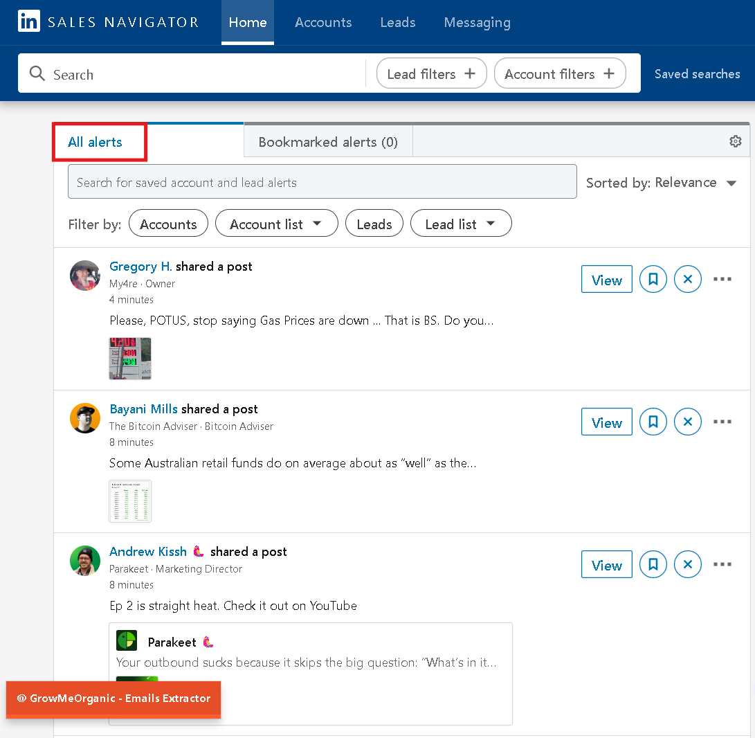 Setting up Alerts in Linkedin Sales Navigator