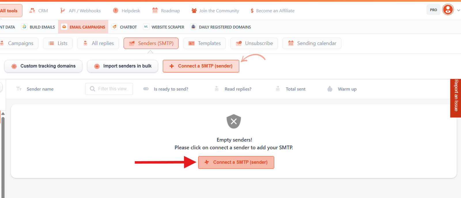 connect a smtp sender
