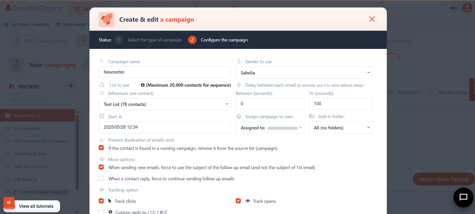 create & edit a new campaign