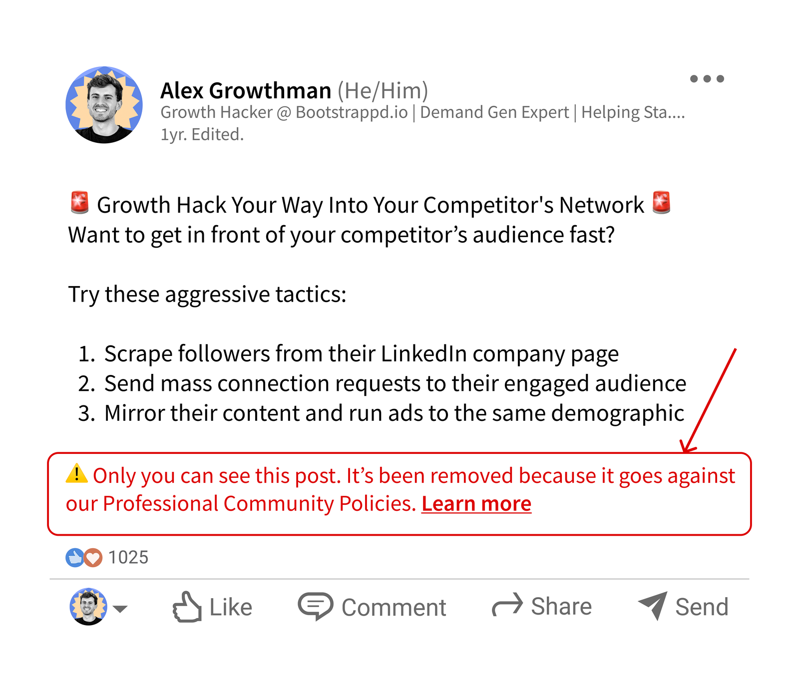 Violating LinkedIn’s Content Policies