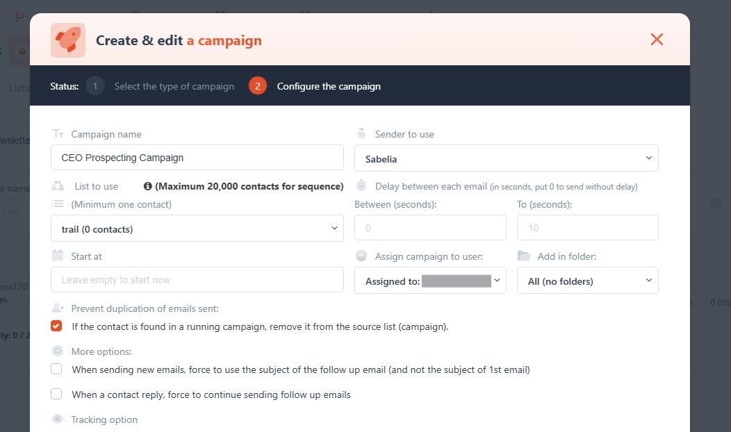 create a cold email campaign