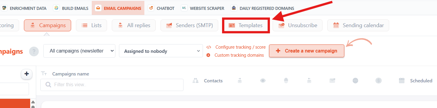 create a new cold email template
