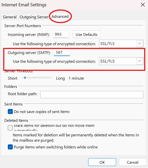 Outlook SMTP Settings 8